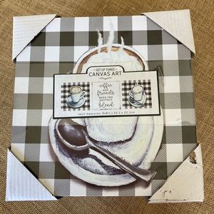 Canvas coffee art set of three